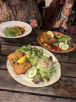 schnitzel and gnocchi   at Max Pett in Munich
