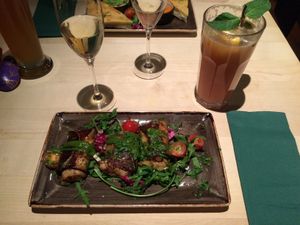 Eggplant rolls with cashew mozzarella at Max Pett in Munich