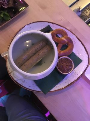 Vegan Weißwurst (a Bavarian classic!) at Max Pett in Munich