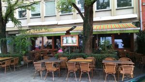 Outside seating at Max Pett in Munich
