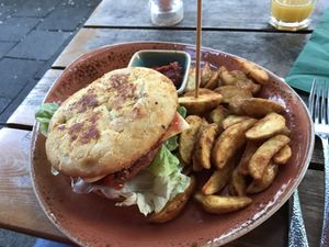 The beyond meat burger at Max Pett in Munich