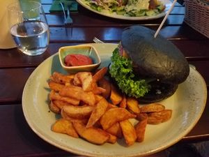 Beyond meat burger at Max Pett in Munich