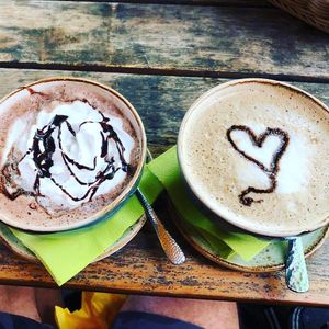 Hot chocolate and chai latte.  at Max Pett in Munich