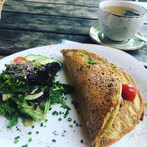 Chickpea omelette.  at Max Pett in Munich