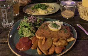 Schnitzel und Ravioli at Max Pett in Munich