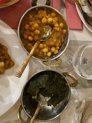 Chana masala and aloo palak  at Guru Kirpa Ristorante Indiano in Udine