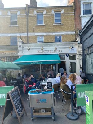 Exterior seating area, really lovely on a sunny day. Just in front of Blackheath Common. at Montpeliers in South East London