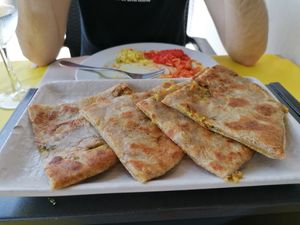 Stuffed parataa at Taj Mahal Tandoori in Almunecar