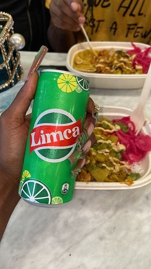 Yellow lentil curry over basmati rice with pickled onions, gobi Manchurian, batata bhaaji, chutney and biryani drizzle! #Veganuary at Ambo in New York City