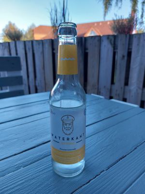 Local beverage brand "Waterkant" (same company as Viva con Agua) at Burgerwolf in Niebuell