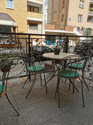 Outside seating area at #bez in Elblag