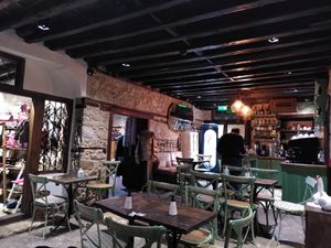 restuarant view + shops at Idees Art Cafe & Shop in Kastoria