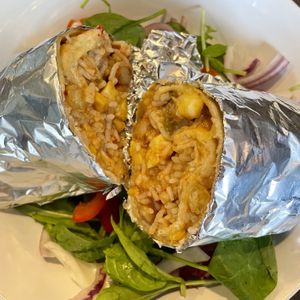 Teriyaki five-bean burrito 🔥 at The Queen Inn in Cwmbran