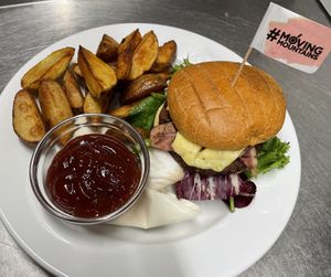 Moving mountains burger 🏔 at The Queen Inn in Cwmbran