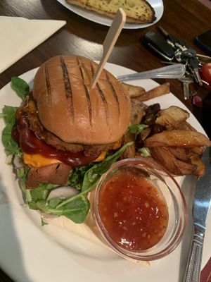 Ultimate vegan burger at The Queen Inn in Cwmbran