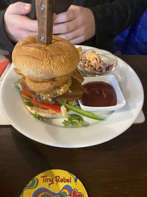 Vegan burger  #Veganuary at The Queen Inn in Cwmbran