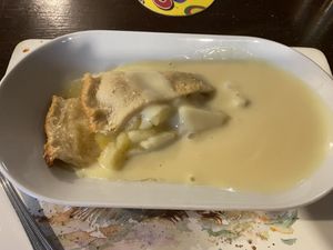 Apple pie and custard  #Veganuary at The Queen Inn in Cwmbran