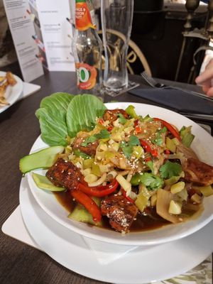 Tofu ramen at The Queen Inn in Cwmbran