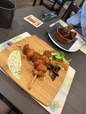 Chicken tikka and Bhaji  at The Queen Inn in Cwmbran