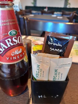 Even vegan sauces at The Queen Inn in Cwmbran