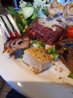 Crazy fake meat at The Queen Inn in Cwmbran