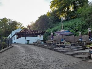 Outside at The Queen Inn in Cwmbran