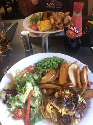 Hunters chicken and chicken and ribs   at The Queen Inn in Cwmbran