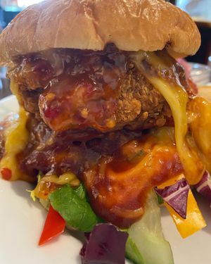 Burger  at The Queen Inn in Cwmbran