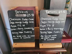 Desserts Menu #Veganuary at The Queen Inn in Cwmbran