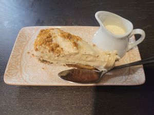 Biscoff Cheesecake with Cream #Veganuary at The Queen Inn in Cwmbran