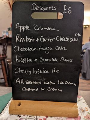 Dessert menu 🤤 at The Queen Inn in Cwmbran