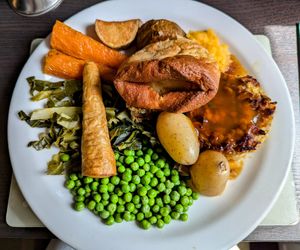 Mushroom, lentil & pumpkin seed roast at The Queen Inn in Cwmbran