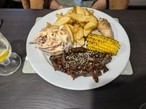 Chickn and sweet chili beef  at The Queen Inn in Cwmbran