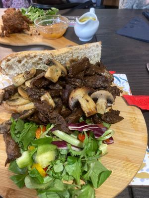 Ste*k and mushroom ciabattas  at The Queen Inn in Cwmbran