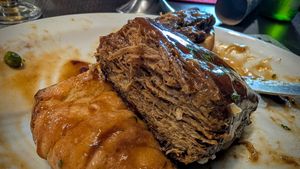 Tournedos Rossini (3D printed meat flank) at The Queen Inn in Cwmbran