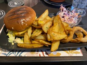 chicken caesar burger at The Queen Inn in Cwmbran