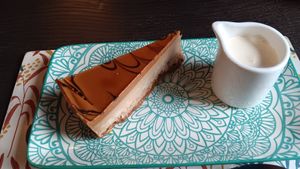 Caramel cheesecake at The Queen Inn in Cwmbran