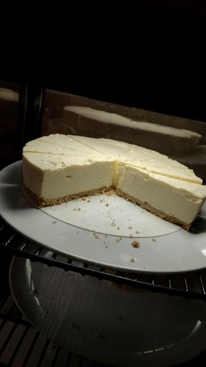 Vanilla cheesecake at The Queen Inn in Cwmbran
