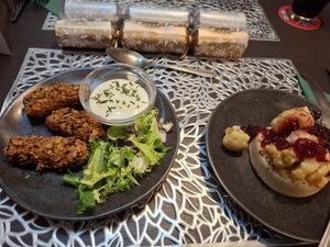 The main portions were *generous*, I didn't need *two* starters. They tasted so good though... at The Queen Inn in Cwmbran