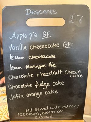 Example dessert board (changes daily)  at The Queen Inn in Cwmbran