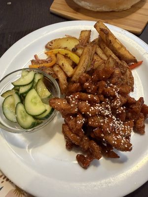 Crispy chilli b*ef  at The Queen Inn in Cwmbran
