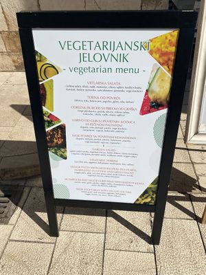 Menu at Tinel in Zadar