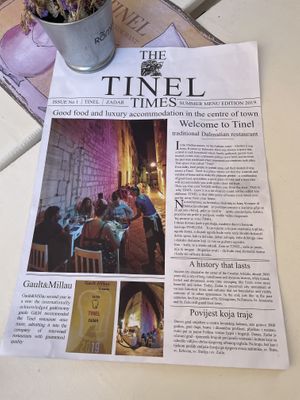Their menu looks like a newspaper! How cool is this!  at Tinel in Zadar