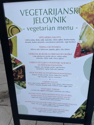 Menu  at Tinel in Zadar