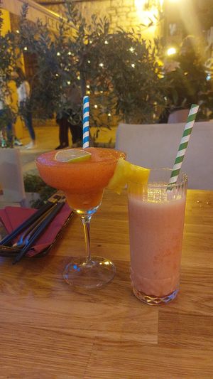 Strwberry daiquiri and strawberry pinacolada at Fresh and Hash in Sibenik