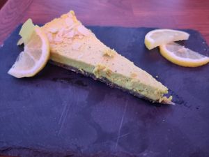Raw lemon tart at Fresh and Hash in Sibenik
