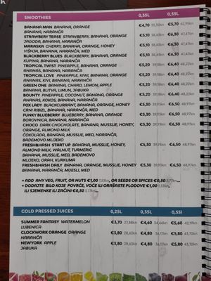 Juices at Fresh and Hash in Sibenik