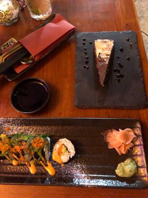 California rolls and dessert at Fresh and Hash in Sibenik