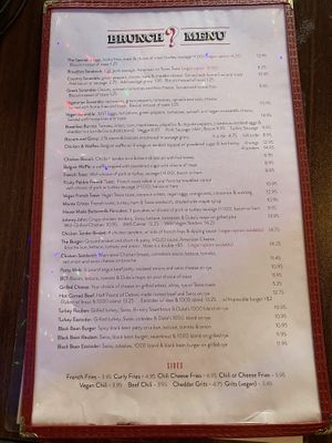 Brunch menu  at Honest John's in Detroit