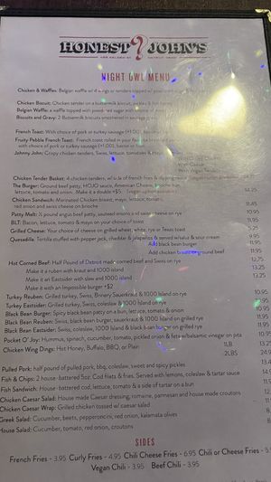   at Honest John's in Detroit